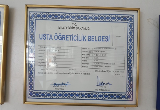 Isparta Fiat Özel Servisi Belgelerimiz