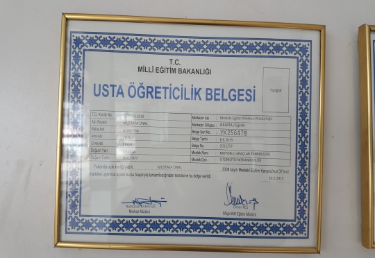 Isparta Fiat Özel Servisi Belgelerimiz